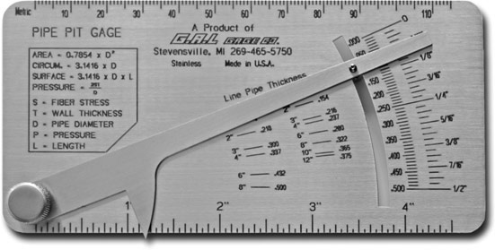 Pipe Pit Gauge CAT 17